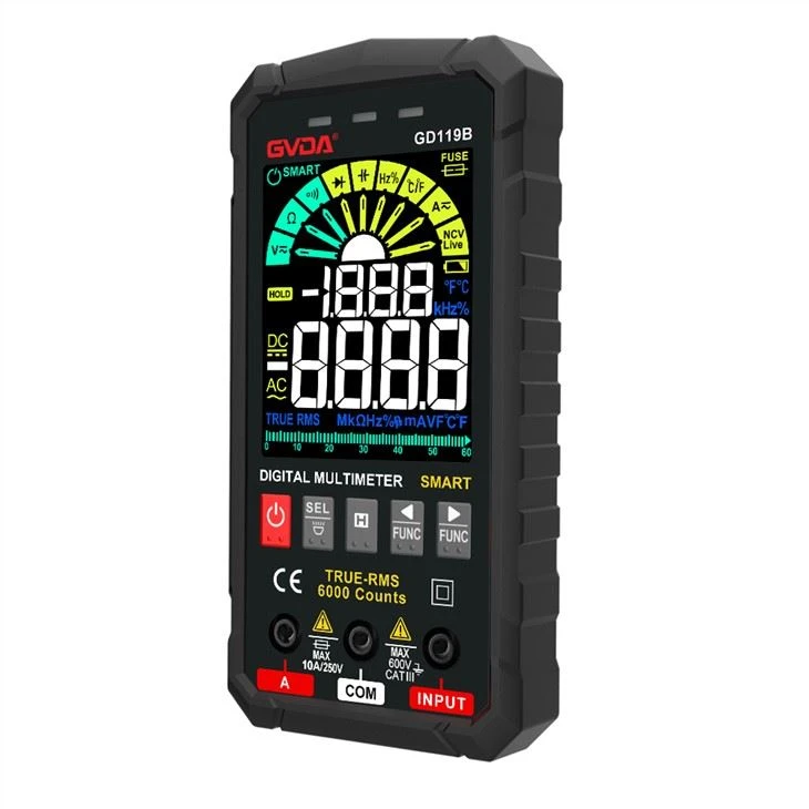 Stafrænn multimeter litur LCD Ac Dc mælingar