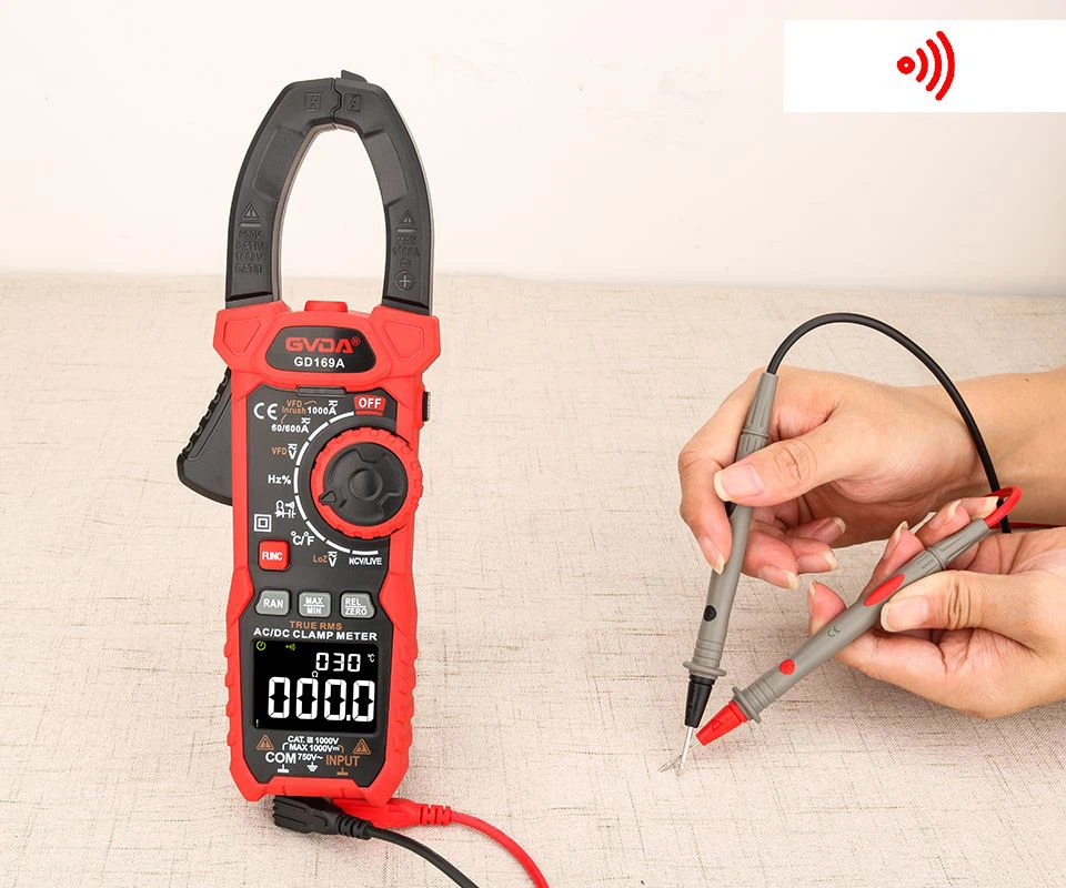 Samfellupróf á True RMS Digital Clamp Meter GVDA GD169A